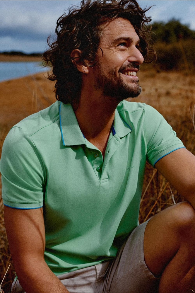 PIQUE POLO MET STREEPDETAILS 46115400 3400